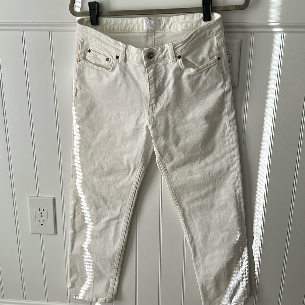 Acne Studios row white vintage cropped jeans